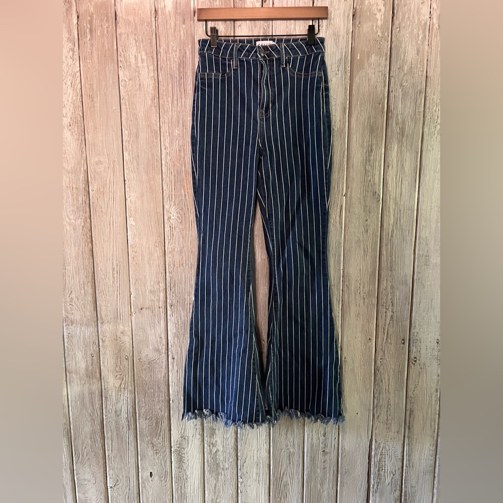 Cello Striped Flare Jeans